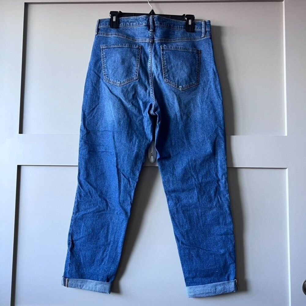 Gloria Vanderbilt High Rise Cuffed‎ Boyfriend Jeans Blue Denim Size 10 Cropped - Picture 2 of 16